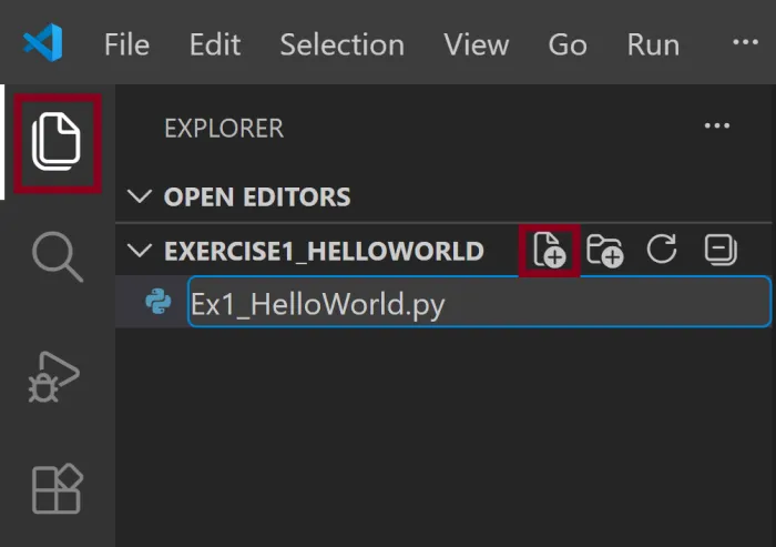 VS Code Explorer sidebar icon in the activity bar used to show files in the open folder